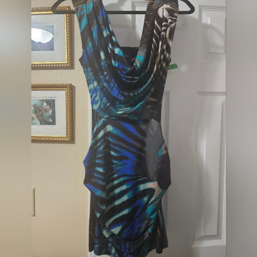 Bebe animal print cutout mini dress